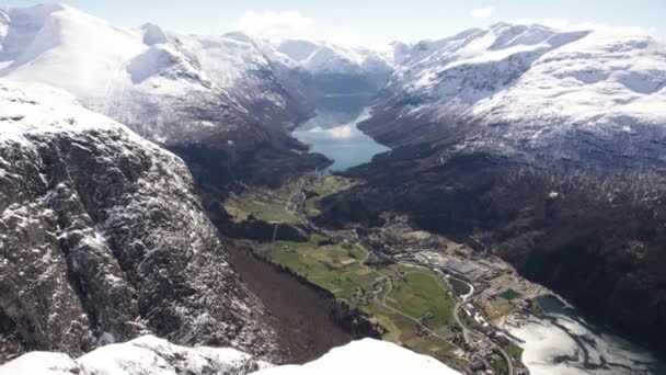 Loen Mountain Area Norwegen — Stockvideo