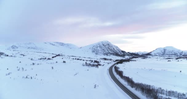 Зимняя Дорога Западе Норвегии — стоковое видео