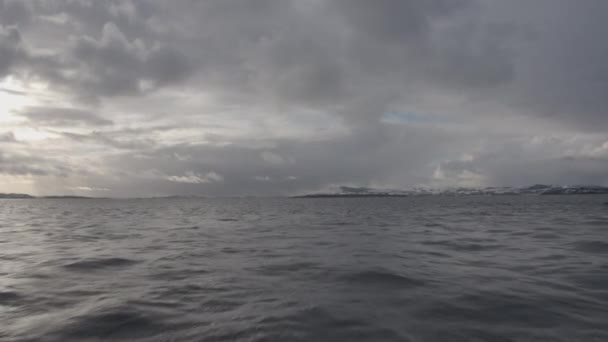 Point View Shot Ocean Norway — Stock Video