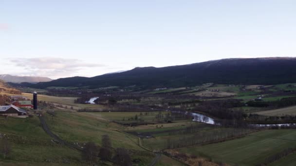 Landwirtschaft Einem Norwegischen Tal — Stockvideo