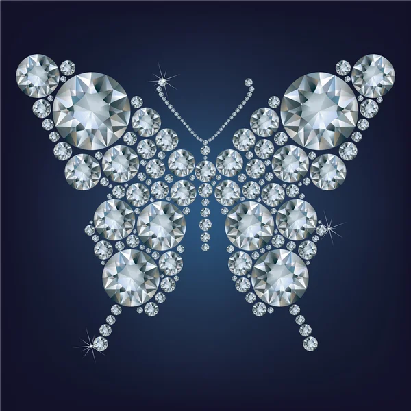 Diamond butterfly, vector illustration Stock Illustration