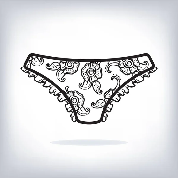 Culotte en dentelle noire sexy femmes — Image vectorielle