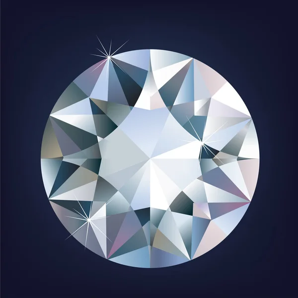 Un diamante brillante lucido. Illustrazione di vettore — Vettoriale Stock