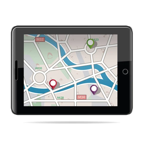 Global Positioning System, πλοήγησης. Εικονίδιο GPS navigator. Εικονογράφηση διάνυσμα — Διανυσματικό Αρχείο