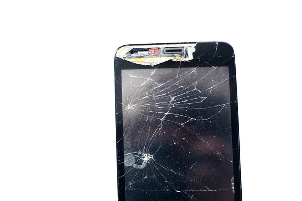 Smartphone with broken screen — Stock Photo, Image