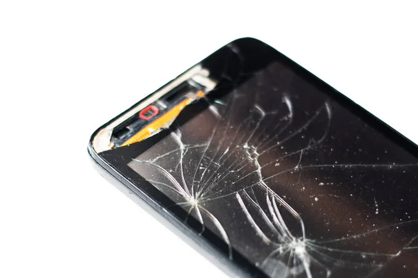 Smartphone with broken screen — Stock Photo, Image