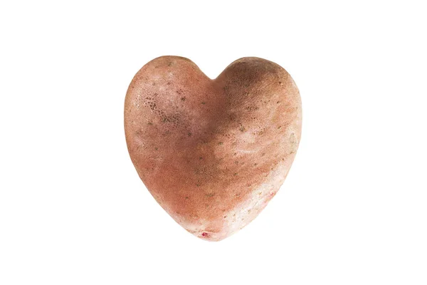 Patatas en forma de corazón sobre fondo blanco aislado — Foto de Stock