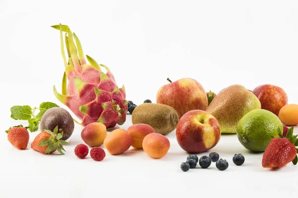 Fruit mix against white background — Stock Photo, Image