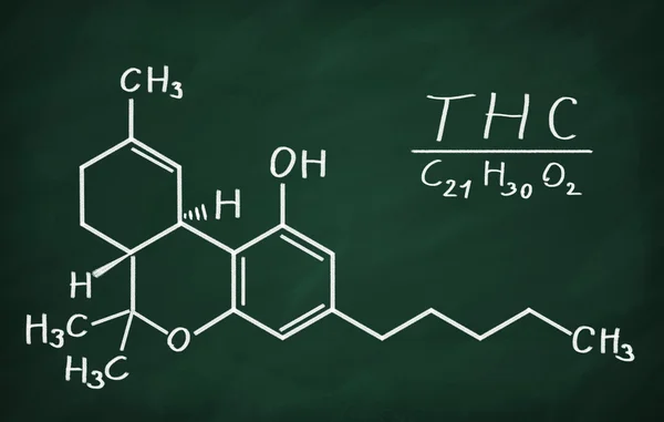 Modelo estructural de la molécula de THC — Foto de Stock