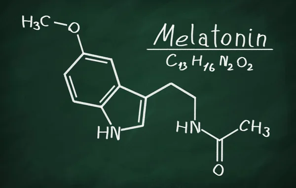 Structurele model van melatonine — Stockfoto