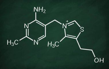 B1 vitamini (tiamin yapısal modeli)