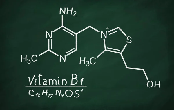Структурная модель витамина В1 (тиамин) ) — стоковое фото