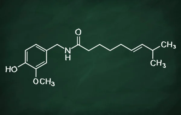 Modelo estructural de capsaicina — Foto de Stock