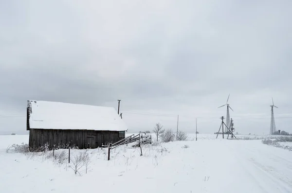 Zima Krajobraz pól — Zdjęcie stockowe
