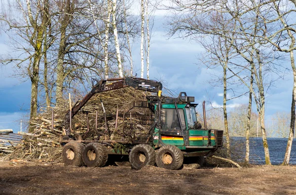 The wood loader after hard working day — Stock Photo, Image