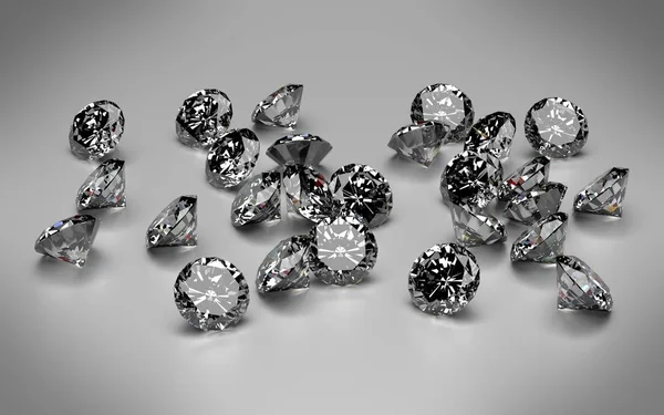 Diamantes em fundo cinza claro . Fotografias De Stock Royalty-Free
