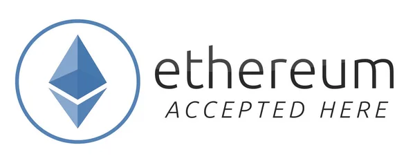 We accept ethereum — Stock Photo, Image