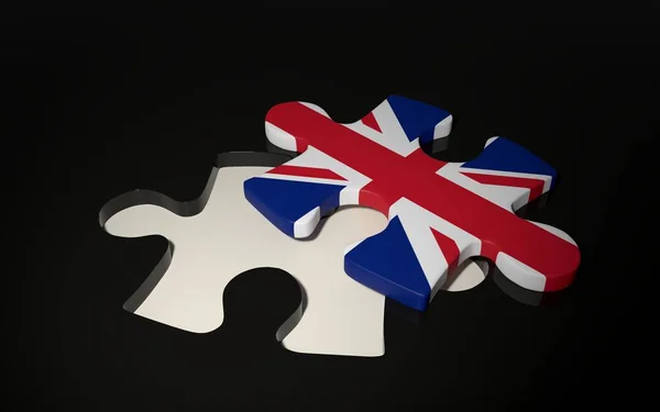 Britská vlajka kousek skládačky - vlajka Velké Británie. — Stock fotografie