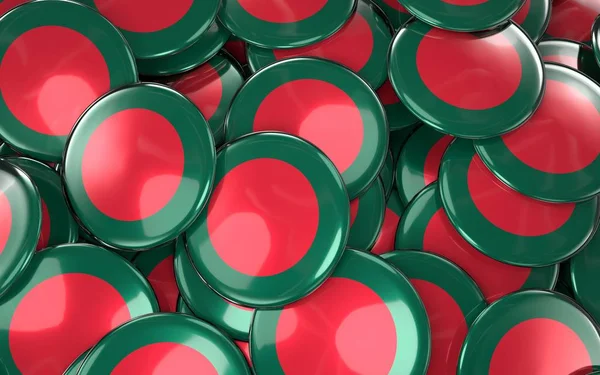 Insignias de Bangladesh Antecedentes - Montón de botones de bandera de Bangladesh . —  Fotos de Stock