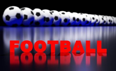 Futbol topları ve metin