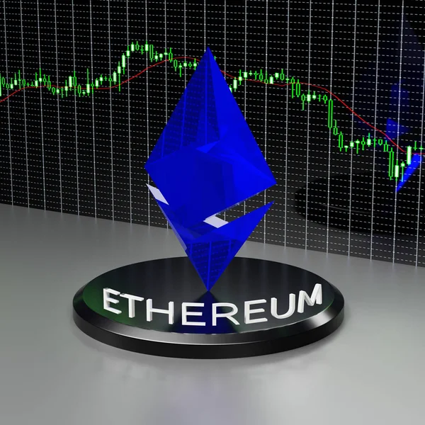 Označení měny Bitcoin a Ethereum. — Stock fotografie