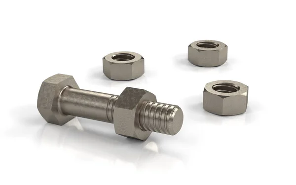 Several bolts and nuts — Stock Photo, Image