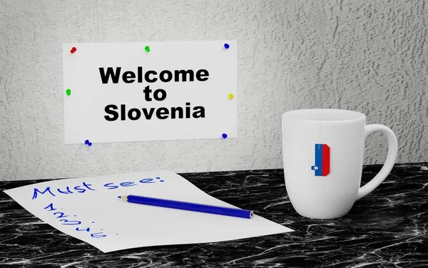 에 오신 것을 환영 합니다 슬로베니아 — 스톡 사진