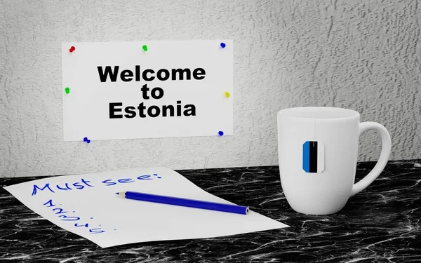 오신 것을 환영 합니다 에스토니아 — 스톡 사진