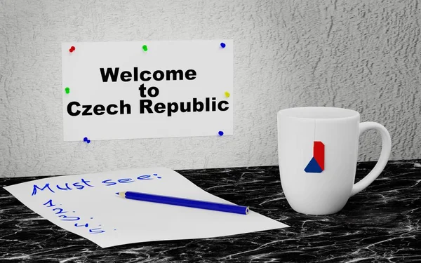 에 오신 것을 환영 합니다 체코어 공화국 — 스톡 사진