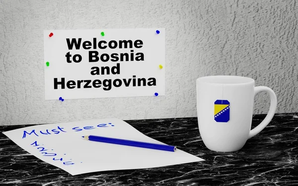 오신 것을 환영 합니다 보스니아 헤르체고비나 — 스톡 사진
