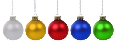 Beyaz renkli advent izole baubles Noel topları