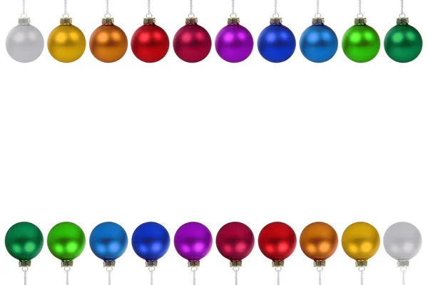 Boże Narodzenie bale bombki kolorowe obramowanie lato kopii przestrzeni iso — Zdjęcie stockowe