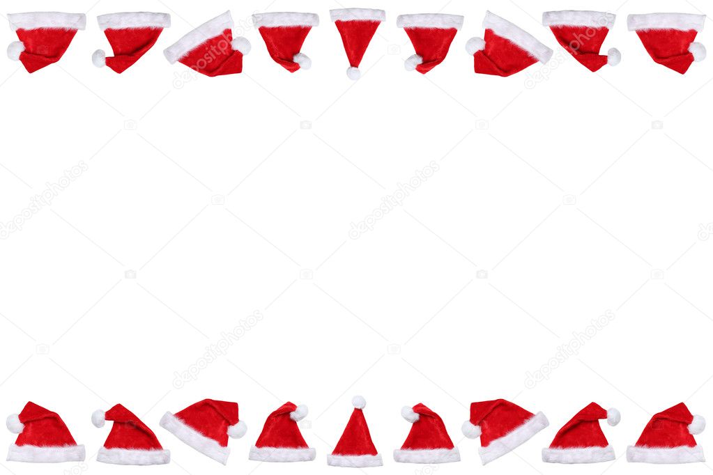 Santa Claus hat hats on Christmas border copyspace copy space wi