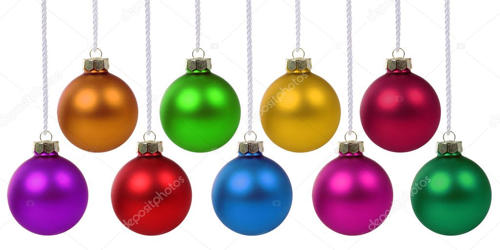 Christmas balls hanging baubles colorful decoration