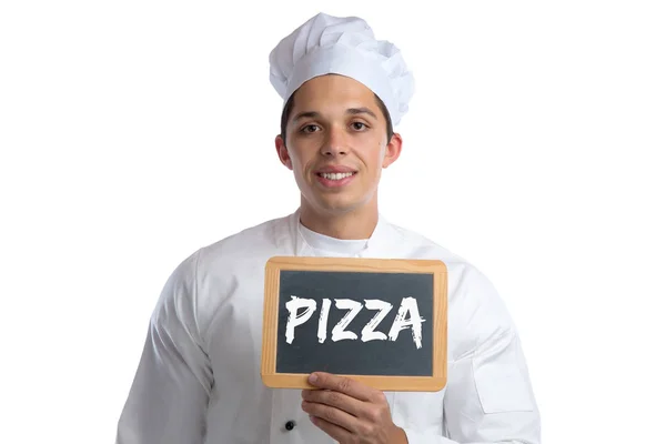 Élelmiszer pizza szakács főzés fórumon jel elszigetelt — Stock Fotó