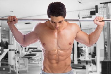 Vücut geliştirmeci vücut geliştirme kas spor salonu halter abs güçlü kas