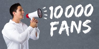 10000 hayranları seviyor on bin sosyal ağ medya genç adam 