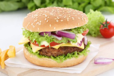 Çizburger hamburger biftek soğan domates marul peynir