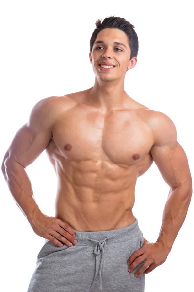 Fitness fisiculturista musculação músculos forte muscular jovem m — Fotografia de Stock