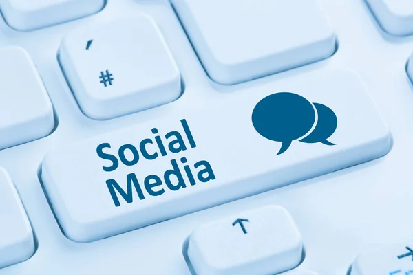 Sociala medier nätverk internet nätverk online vänskap blå — Stockfoto