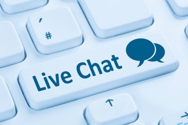 Sohbet iletişim iletişim hizmeti mavi bilgisayar klavye live