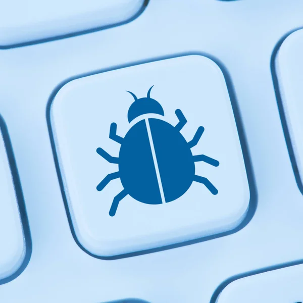 Computer virus Trojan network online security blue internet web — Stock Photo, Image