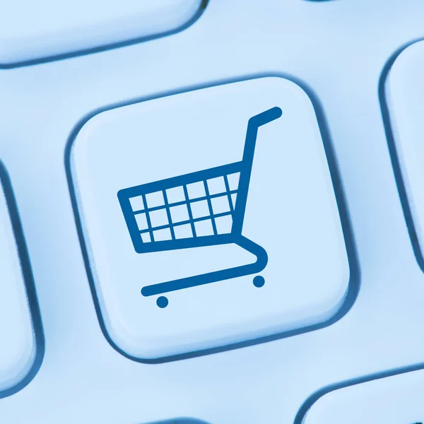 Online-Shopping E-Commerce E-Commerce Internet Shop Konzept blau — Stockfoto