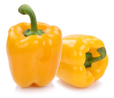 Kırmızı biber paprikas sarı sebze izole o biber biber