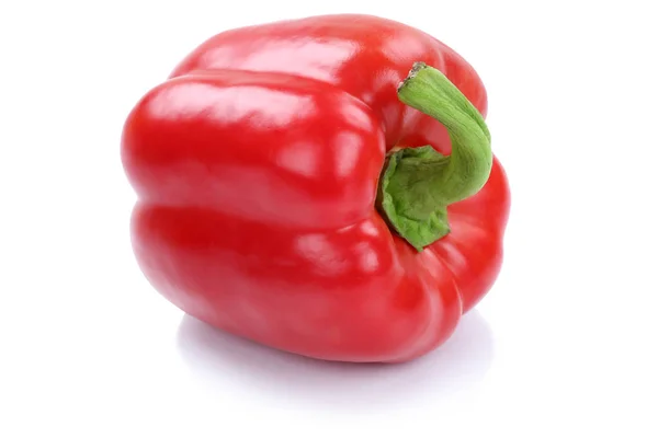 Red bell pepper paprika fresh vegetable isolated on white Stock Photo