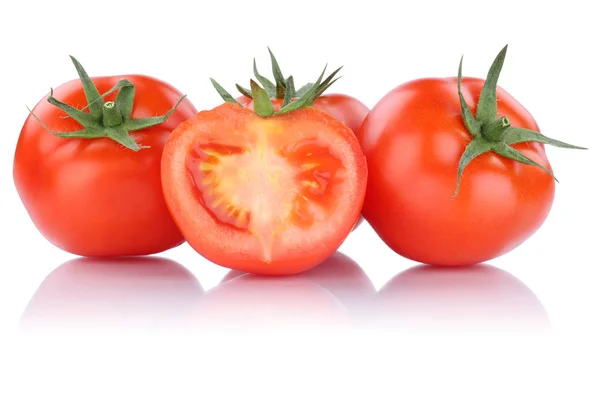 Fatia de tomate fatiada vegetal fresco isolado — Fotografia de Stock