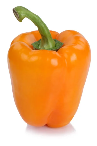 Bell pepper paprika orange side view vegetable isolated on white — Stock Photo, Image