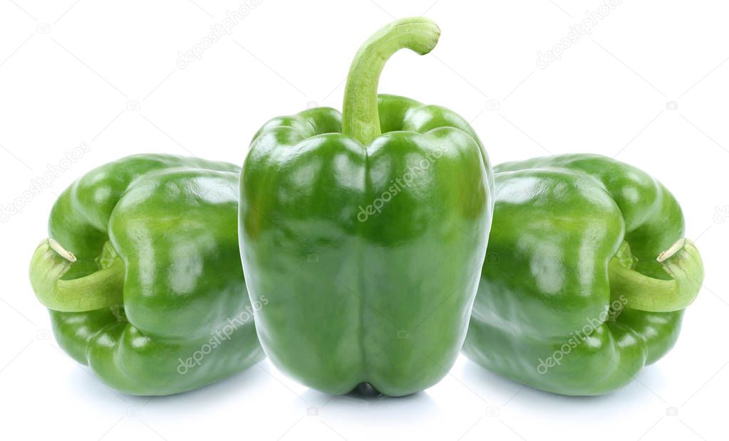 Green bell pepper peppers paprika paprikas vegetable food isolat