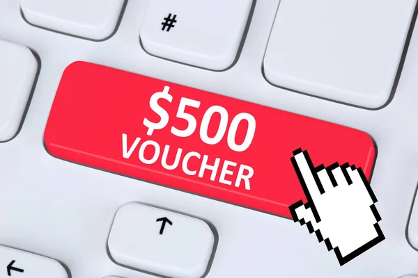 500 Dollar Gutschein Geschenk Rabatt Verkauf Online-Shopping Internet s — Stockfoto