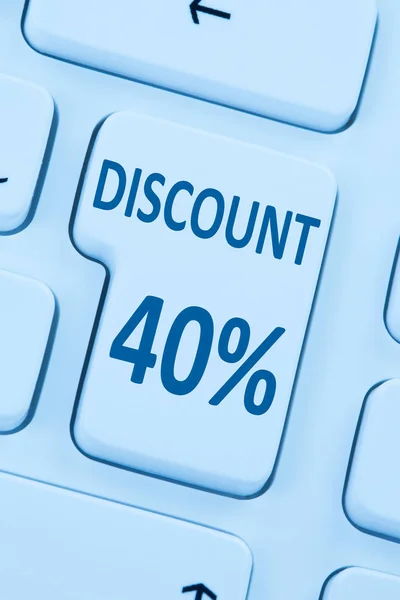 40% veertig procent korting knop coupon verkoop online winkelen in — Stockfoto